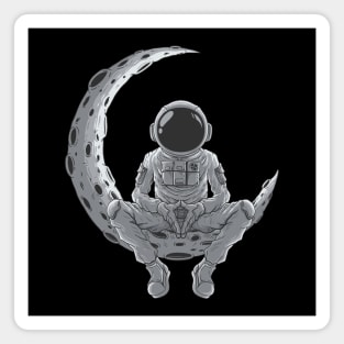 Astronaut Chilling on the Moon Magnet